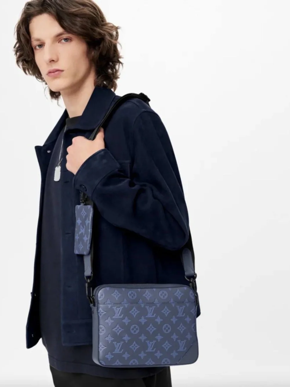 Authentic Louis Vuitton Leather Monogram Shadow Duo Messenger Shoulder Bag M4573